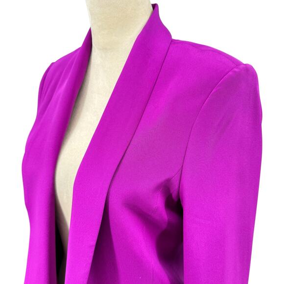 Truth and Pride Magenta Purple 100% Silk Bright Cutaway Open Professional Blazer - Picture 8 of 13